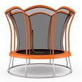 thumbnail image 1 of Gymax 10FT Recreation Trampoline w/ Exclusive Flower Shape Enclosure Net Orange, 1 of 8