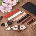 thumbnail image 6 of Leather Cable Tie PU Leather Cord Organizer Cable USB Straps Red Earphone Cord Management, Pack of 20, 6 of 6