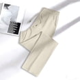 thumbnail image 2 of Ice Silk Straight Leg Pants for Women – Quick Dry Breathable Trousers with Pockets & Drawstring Waist, Beige XL, 2 of 5