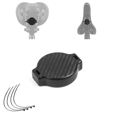 Xotic Tech Carbon Fiber Pattern Bicycle Saddle Hidden Airtag Anti-theft Tracker Protective Cover Holder (Strap Style)