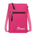 thumbnail image 3 of Clossjun Men Women Crossbody Bag Lightweight Fabric Phone Purse with 2 Zipper Mini Handbag Adjustable Belt Casual Packs For Work Out Back To School Hot Pink, 3 of 6