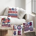 thumbnail image 1 of Linnome Polyester Printed Short Plush Pillowcase Double Sided Independence Day Pattern for Couch Bedroom Decoration 17.7x17.7in Multicolor#05, 1 of 9