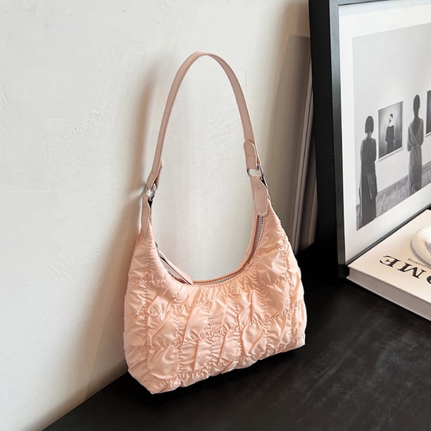 Bolso bandolera para mujer Hilo de bordar duradero Viaje de compras de nailon (rosa)