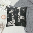 thumbnail image 2 of Throw Pillow Covers Childish Giraffe  Square Cotton Linen Sofa Pillow Covers Cute Shape Black Baby Nursery White Cartoon Fashion Trendy Cushion Cases for Home Couch Bed Decor, 2 of 5