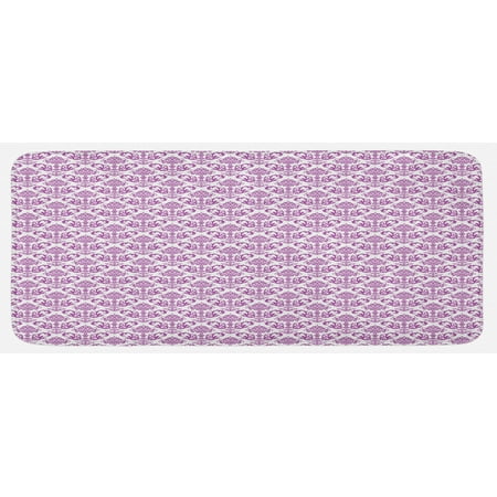 

Victorian Kitchen Mat Floral Lavender Color Bloom Blossoms Flowering Continuous Classy Design Print Plush Decorative Kitchen Mat with Non Slip Backing 47 X 19 Fuchsia by Ambesonne