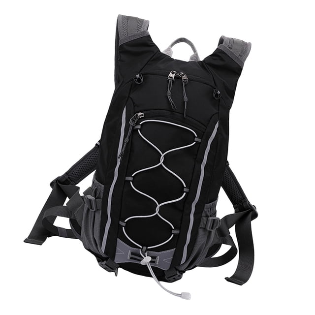 Mochila deportiva de senderismo de 20 litros, con múltiples compartimentos, de tela de poliéster, multifuncional, para viajes, acampadas y ligera. Negro