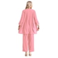 thumbnail image 2 of Zaldita Womens Chiffon Lace 3 Pieces Mother of The Bride Pant Suit Plus Size Wedding Guest Outfits Pink 5XL, 2 of 6