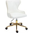 thumbnail image 1 of Meridian Furniture Chaise de Bureau Pivotante Réglable en Cuir Végétalien Blanc, 1 of 7