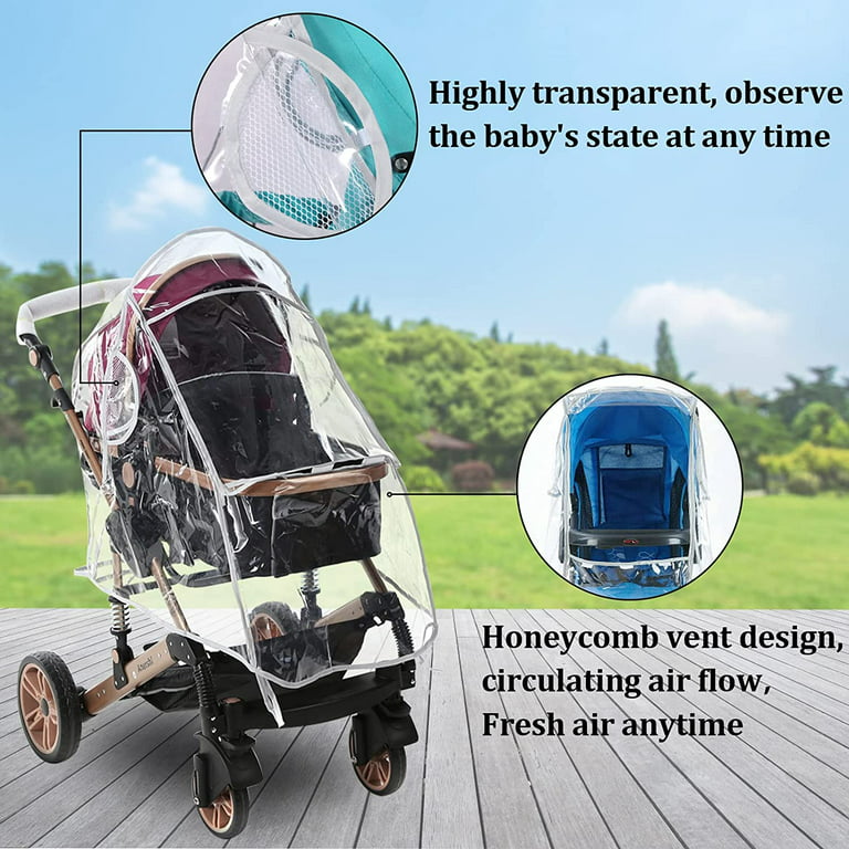 EVA Baby Stroller Accessories Waterproof Rain Cover Transparent Wind Dust  Shield Zipper Open For Pushchairs - AliExpress