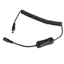 AOOOWER Retractable 5.5x2.1mm Power Cable 60W Spring Coiled Extension Cord with Switches for Notebook Routers LED Lamp and More