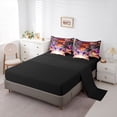 thumbnail image 5 of Castle Fairy Orange Basketball Print Twin Bedding 7-Piece, Sport Theme Graffiti Splash Bedding Comforter Set,Black Reversible, 5 of 7