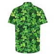 thumbnail image 4 of cllios Men's St Patricks Day Shirt Hawaiian Shirt for Men Funny Saint Pattys Day Lucky Tshirts Casual Button Down Short Sleeve Green Shirt Summer Vacation Tops, 4 of 5