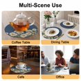 thumbnail image 2 of Daisy Round Placemats Set of 6, Braided Polypropylene Place Mats, Spring Floral Summer Botanical Elegant Navy Blue Washable Table Mats for Kitchen Dinner Holiday Wedding Party Coffee Table Decor 15", 2 of 9