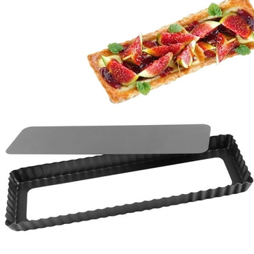 Gutdoor Rectangular Tart/Quiche Pan Carbon Steel 14 Inch Non-Stick Quiche Pie Pan with Removable Bottom Tart Pan for Pies, Quiche Bakeware, Cheese Cakes, Desserts