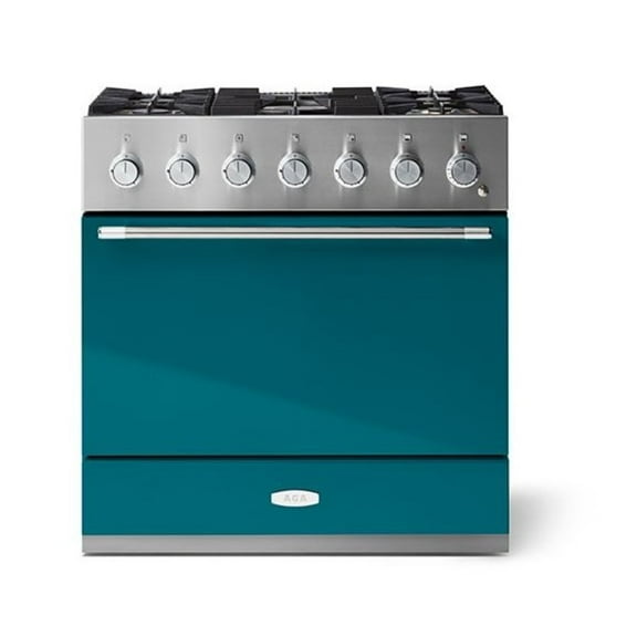 Aga Amc36df Mercury Series 36" Wide 4.9 Cu. Ft. Slide In Dual Fuel Range - Salcombe Blue