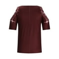 thumbnail image 5 of SwiftWear Off Shoulder Blouse for Women Summer Hot Blouses for Women Dressy Casual Ladies Tops and Blouses V-Neck T-shirt Loose Comfortable Female Blouses Wine, 5 of 8