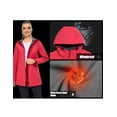 thumbnail image 3 of Little Donkey Andy Women's Softshell Fleece Lined Jacket with Hood Windbreaker Insulated Long Warm Rain Jacket (Red XS), 3 of 7