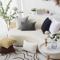 thumbnail image 6 of 22x22 Pillow Covers Set of 2 Throw Pillows Covers Striped Velvet Sofa Pillows Decorative for Bed Living Room, 55cm, 22 x 22 Inche, Taupe, 6 of 7