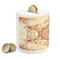 thumbnail image 2 of Vintage Piggy Bank, Ornamental Abstract Floral Pattern Swirled Damask Flower Baroque Illustration, Ceramic Coin Bank Money Box for Cash Saving, 3.6" X 3.2", Redwood Peach, by Ambesonne, 2 of 4