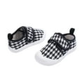 thumbnail image 3 of ZHOGXU Big Kids Girls Sneakers Soft Sole Non Slip Plaid Print Lightweight Comfortable Casual Sport Shoes For Everyday Wear Black 2-2.5 Years, 3 of 3