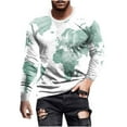 thumbnail image 2 of Men's Fall Pullover Tops, Men Casual Tee Top Crewneck Long Sleeve Blouses Men Essentials T-Shirt, Crew Neck Cotton Tees Blouse T Shirts for Men,, White&M, 2 of 5