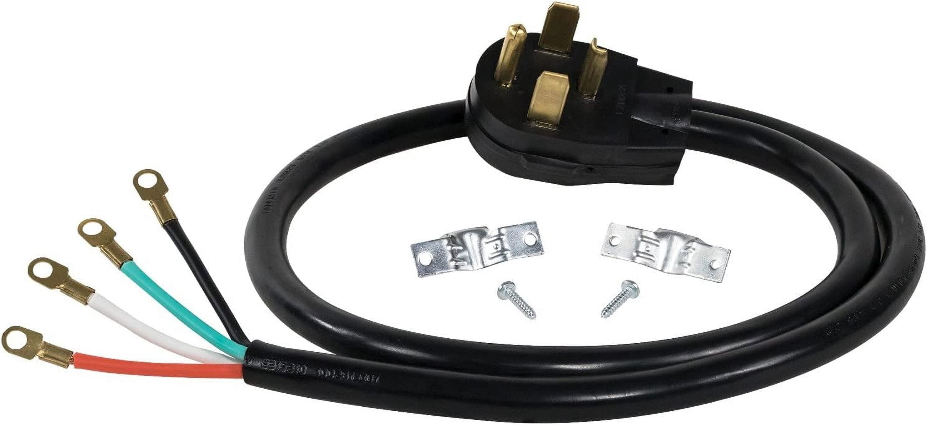 Certified Appliance Accessories 30-Amp Power Cord, 4 Prong Dryer Color Coded Wires with Eyelet Connectors, 5ft, Copper Wire