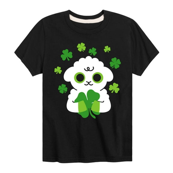 Instant Message - St. Patrick's Day - Sheep Hugging Clovers - Toddler And Youth Short Sleeve Graphic T-Shirt