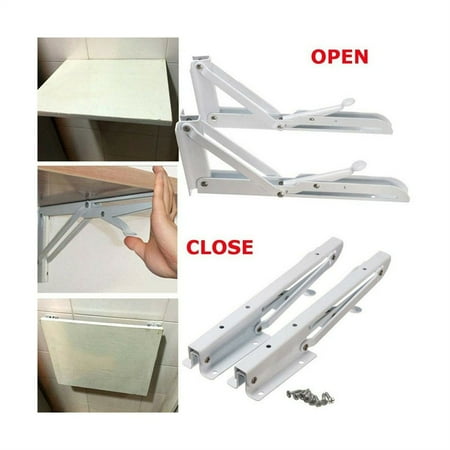 

GLFSIL 2X Campervan Folding Bracket Table Shelf Motorhome Caravan White Finish