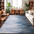 Photo inspiration: Visual Reference: Blue Gray Gradient Washable Living Room Rugs 5 X7 Modern