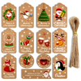 thumbnail image 2 of Etiquetas de papel Kraft para árbol de Navidad, etiquetas colgantes de Feliz Navidad, regalo de fiesta de año nuevo, decoraciones de tarjetas para el hogar, 50 unidades, 2 of 4