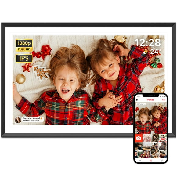 ApoloSign Digital Picture Frame 15.6 inch, WiFi Digital Photo Frame with 32GB Storage, 1920x1080 FHD IPS Touch Screen, Auto-Rotate, Easy Setup to Share Photos or Videos