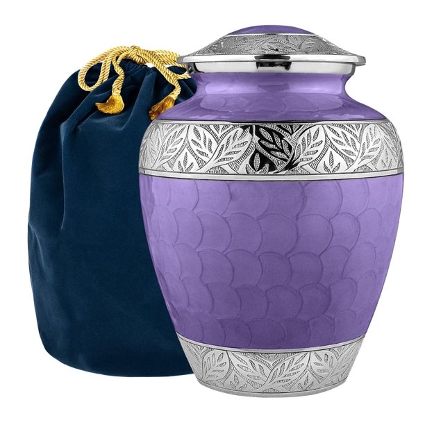 Trupoint Memorials Urnas De Cremación Para Cenizas Humanas - Urnas Decorativas Urnas Para Cenizas Humanas Urnas Femeninas Y Masculinas Para Cenizas Urnas Funerarias Femeninas Adultas - Púrpura Claro G