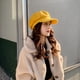 thumbnail image 3 of Gorra de repartidor de periódicos para mujer, de mezcla de lana, estilo retro, de color sólido, a la moda, estilo Gatsby, con visera para taxista, para mujer, 3 of 6