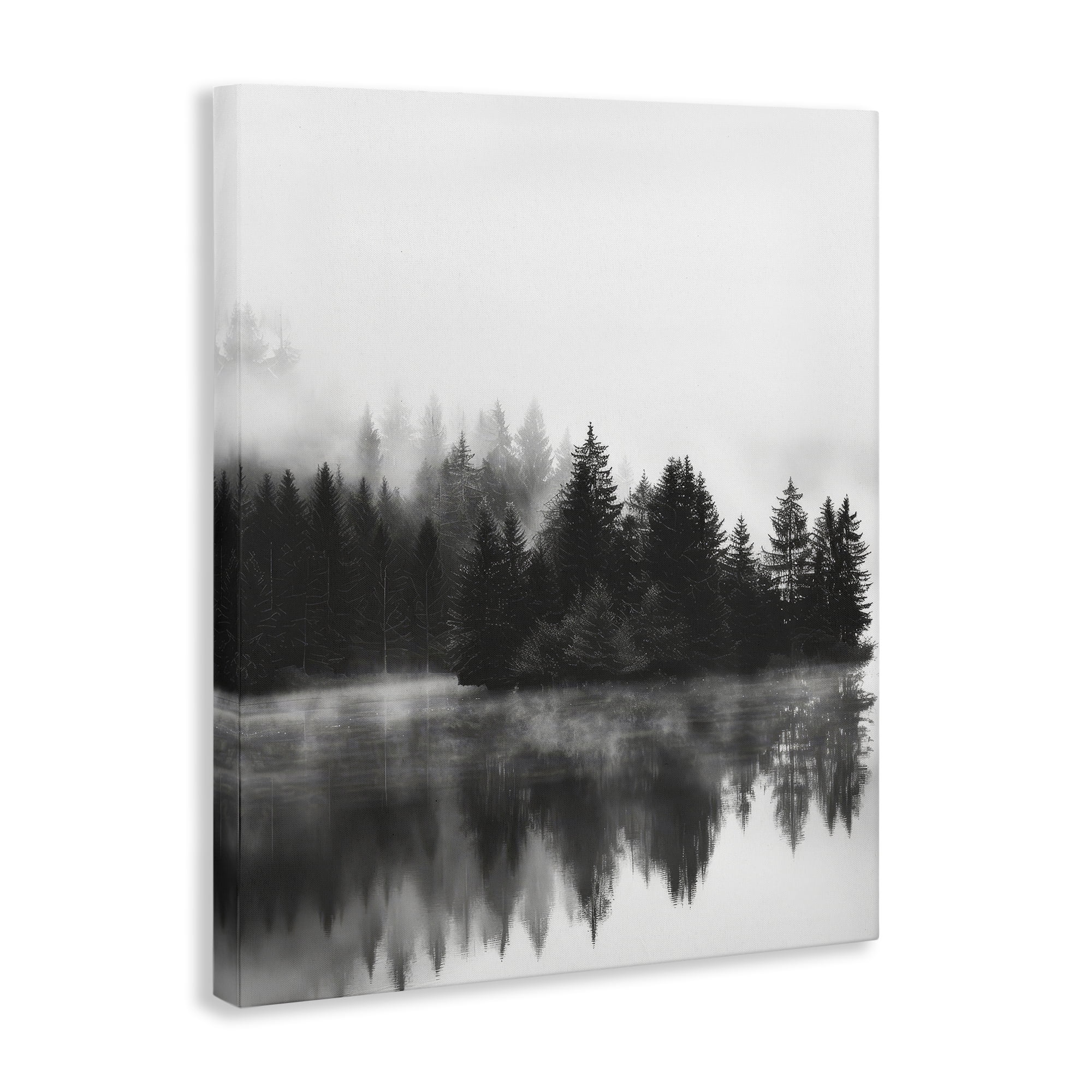 Stupell Industries Dark Tree Reflections Landscape & Nature Photography Wrapped Canvas Art Print Wall Art, 16 x 20
