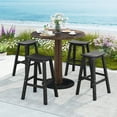 thumbnail image 2 of Gymax 29'' Patio Bar Stool Set of 4 w/ Curved Seat & Footrests for Backyard Outdoor Black, 2 of 8