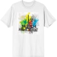 thumbnail image 3 of Colorful Eiffel Tower Adult White Crew Neck Short Sleeve Tee-Medium, 3 of 4