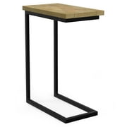 Skyler SOLID WOOD & Metal 20" WD Industrial C Side Table with Inlay in Natural