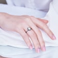 thumbnail image 5 of JeenMata 1.5 Carat Oval Cut Moissanite Engagement Ring - Bridal Set - Halo Ring - Handmade Ring - 18k Black Gold Plating for Women, 5 of 9