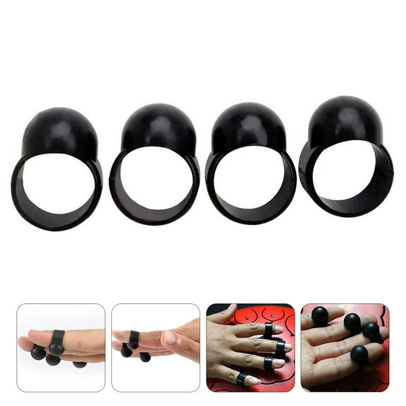 WEAVILUX Finger Pick Tongue Drum Finger Pick Black Silicone 8pcs