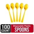 thumbnail image 5 of Exquisite Yellow Disposable Spoons - Yellow Plastic Spoons - 100 Count, 5 of 10