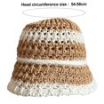 thumbnail image 2 of Gorro de pescador de paja de verano con circunferencia de la cabeza de 56-58cm, sombrilla femenina, gorro de lavabo, sombrero protector solar transpirable hueco, 2 of 5