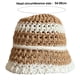 thumbnail image 2 of Sombrero de pescador de paja de verano con circunferencia de la cabeza de 56-58 cm, sombrero de lavabo para mujer, sombrero de protección solar hueco y transpirable, 2 of 5