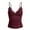 2-Red1, variant on Womens Y2k Lace Trim Cami Tops Spaghetti Strap Deep V Neck Ruched Bow Decor Slim Fit Comfort Shirts Red S
