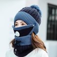 thumbnail image 4 of ZSQDM 3Pcs Womens Winter Scarf Set Thickend Knitted Hat Scarf Face Cover Outdoor beanies Hard Hat Sun Shade Visors Swim Cap for Long Hair, 4 of 7