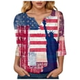 thumbnail image 6 of vigerkar 250 Anniversary USA Shirt Women 3/4 Sleeve V-Neck 250 Years T-Shirt 250th American Patriotic Tops 1776-2026 Tshirts (Watermelon Red, 3XL), 6 of 8