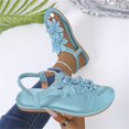 thumbnail image 6 of Domuza Women's Floral Thong Sandals, Elastic Ankle Strap Comfortable Non-Slip Flat Shoes for Summer Casual Wear Blue 7.5（EU-39）, 6 of 6