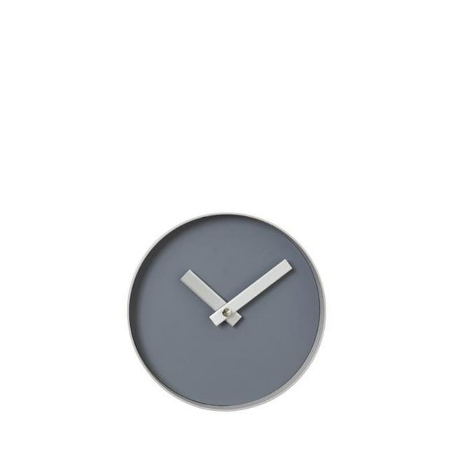 Blomus 65908 8 in. Wall Clock Steel Grey Face with Ashes of Roses Rim