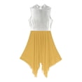 thumbnail image 6 of Nyeemya Womens Praise Contemporary Dance Dress Metallic Sleeveless Liturgical Dance Dress Tunic Yellow XL, 6 of 7