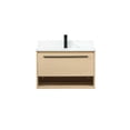 thumbnail image 3 of 30 inch single bathroom vanity in maple with backsplash, 3 of 8