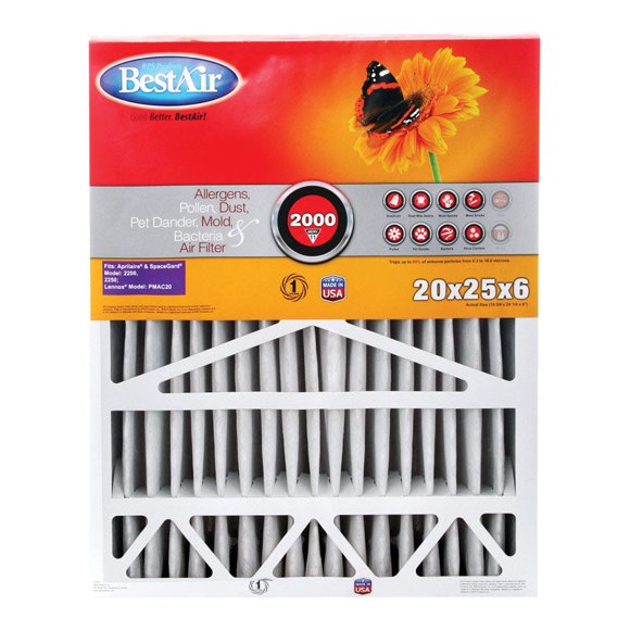 Filtro de aire BestAir 20x25x6 MERV 11 para AprilAire/SpaceGard Lennox